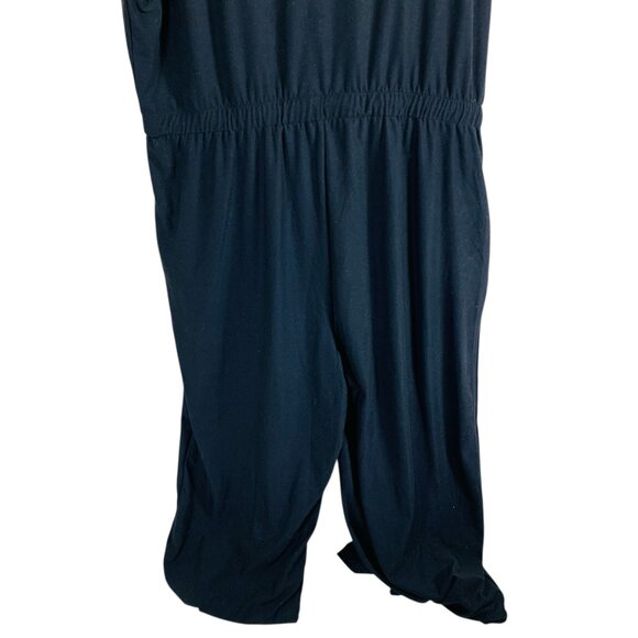 curvy, plus size black jumpsuit Deep V neckline size xl Sansara - Picture 5 of 15